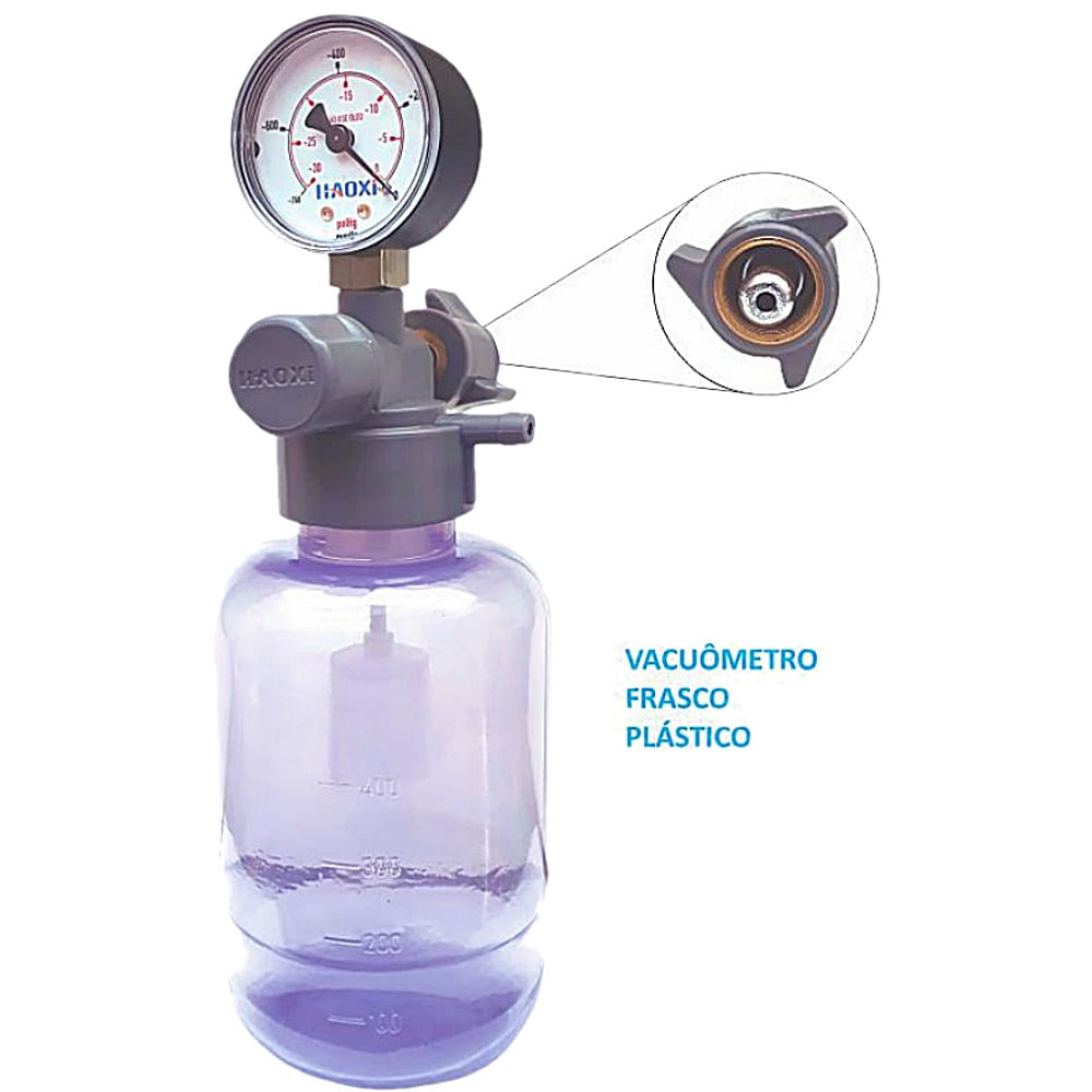 Vacuômetro Haoxi com Frasco Plástico AS0450 500ml