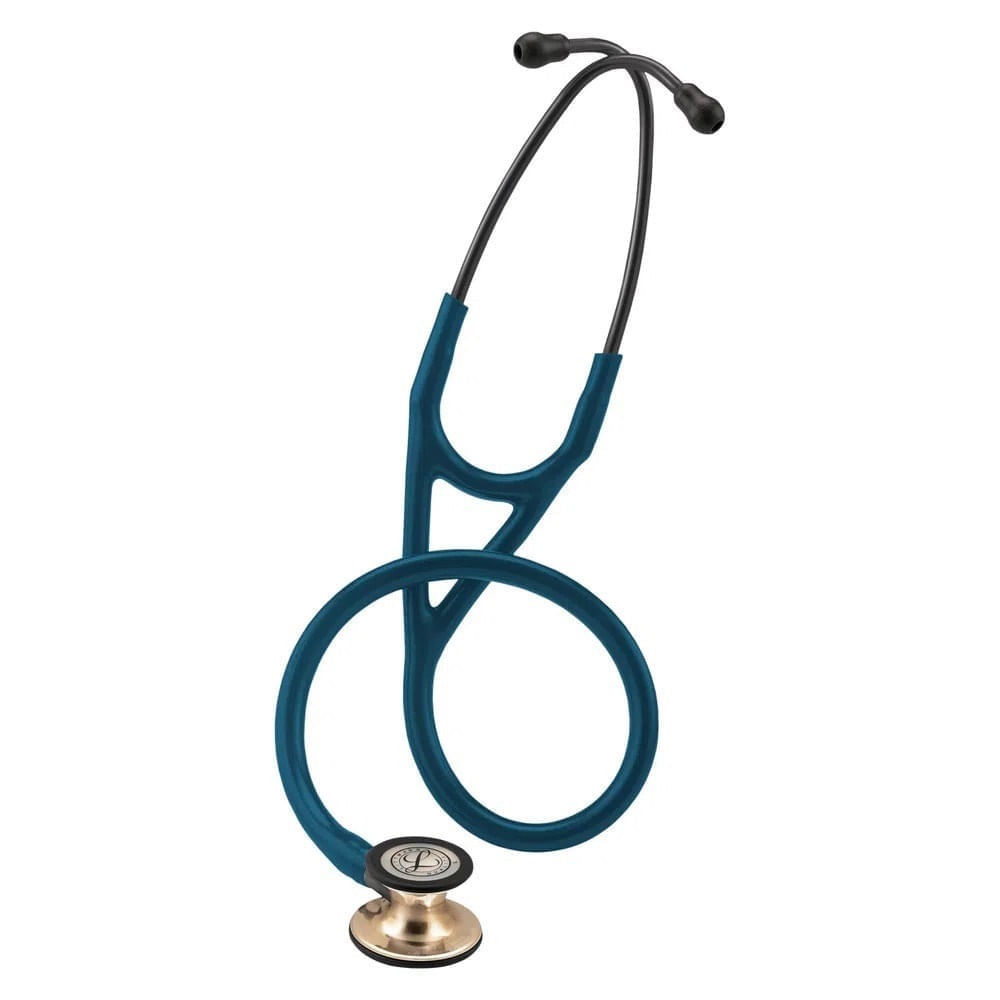 Estetoscópio Littmann Cardiology IV 3M Cor Azul Caribe e Champagne 6190