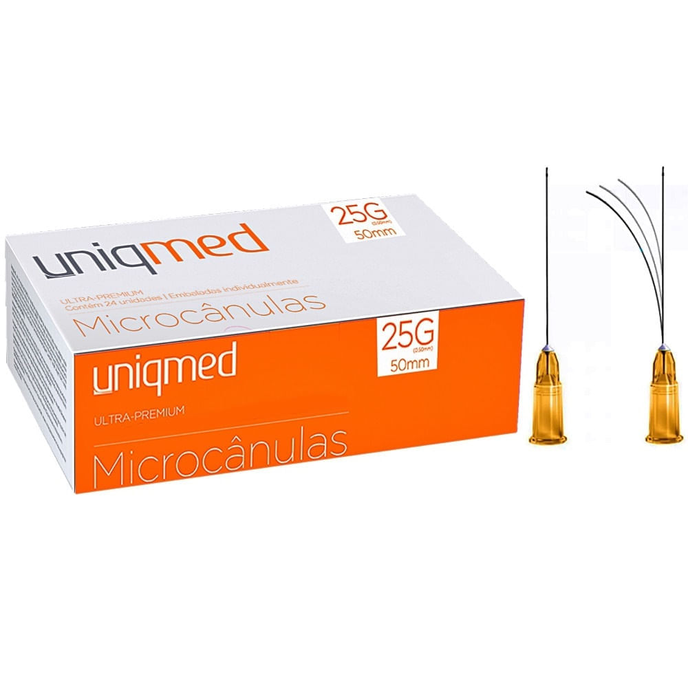 Microcânula Uniqmed Ultra-Premium 25g 0,50x50mm