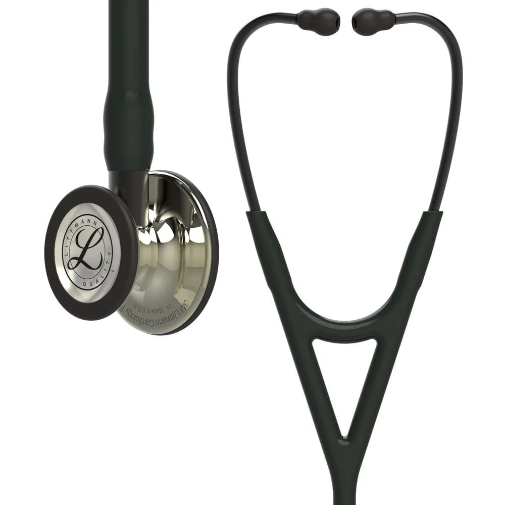 Estetoscópio Littmann Cardiology IV Cor Preto e Champagne 6179