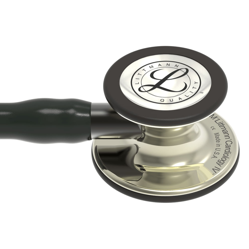 Estetoscópio Littmann Cardiology IV Cor Preto e Champagne 6179