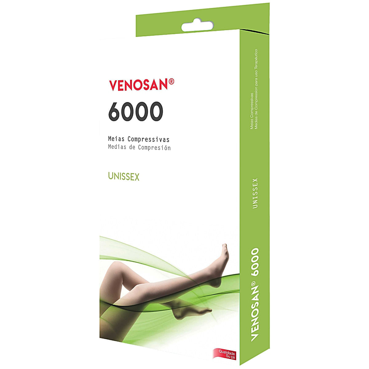Meia de Compressão Venosan 3/4 6000 Cor Bronze 20-30mmHg Pé Aberto Tamanho XXG