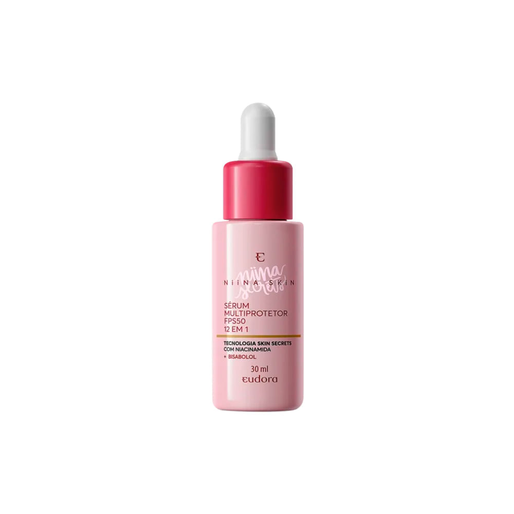 Sérum Multiprotetor Facial 12 em 1 Eudora Niina Secrets Niina Skin FPS 50 30 ml