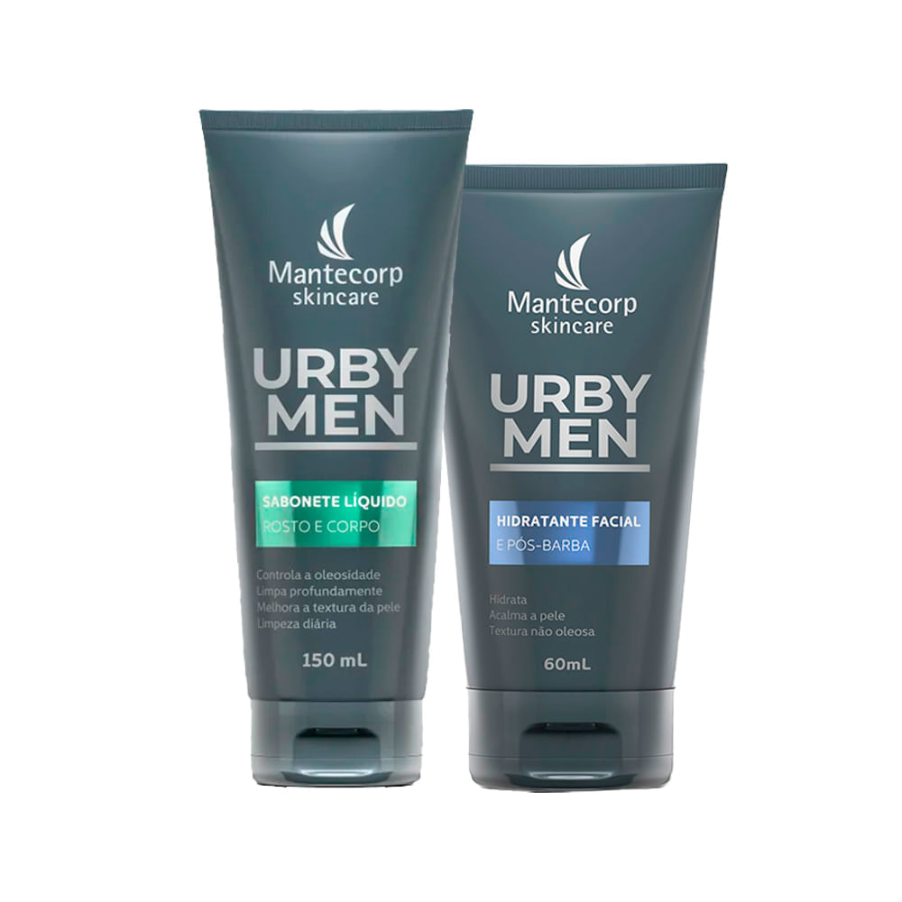 Kit Facial Mantecorp Masculino Sabonete Líquido Corpo e Rosto 150 ml + Hidratante 60 ml