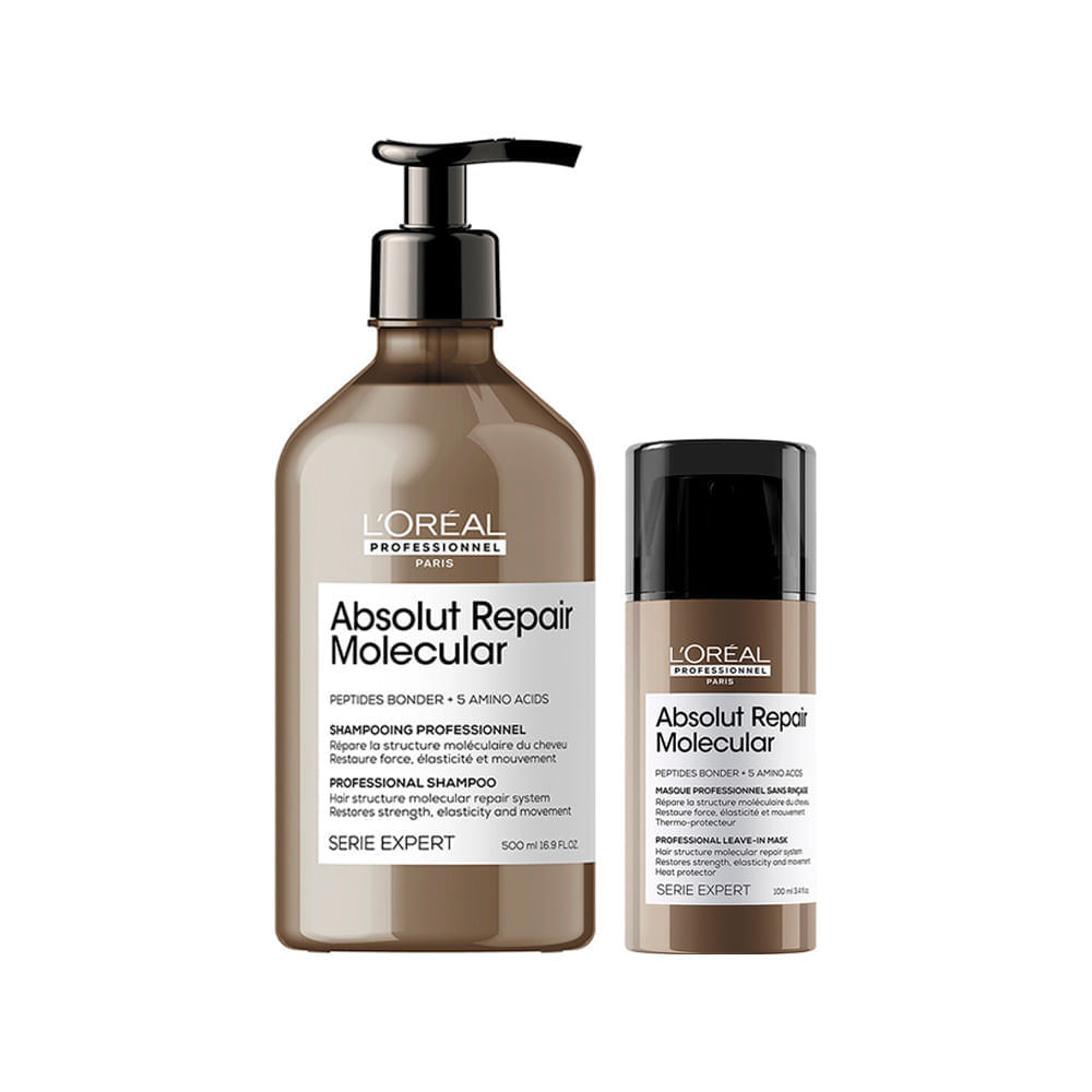Kit L'Oréal Professionnel Absolut Repair Molecular Shampoo 500 ml + Leave-in 100 ml