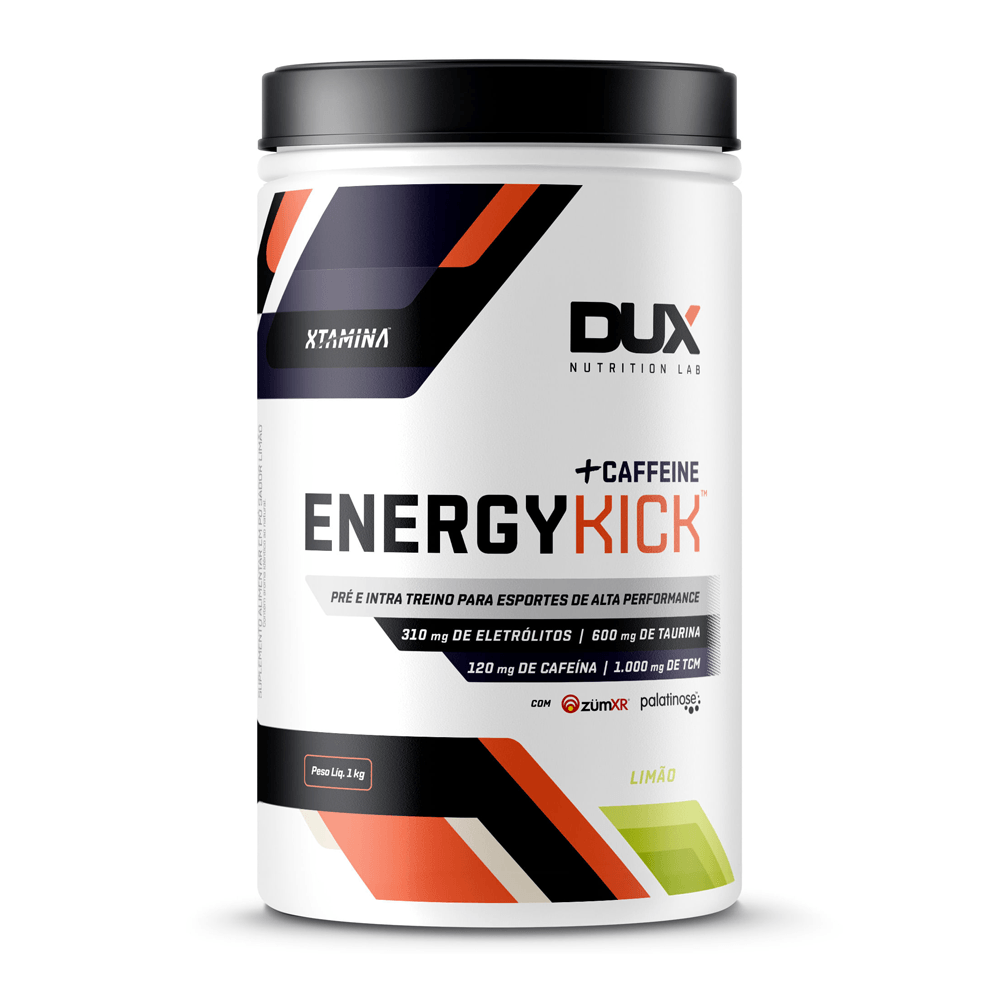 ENERGY KICK CAFFEINE POTE SABOR LIMÃO DUX NUTRITION 1000G