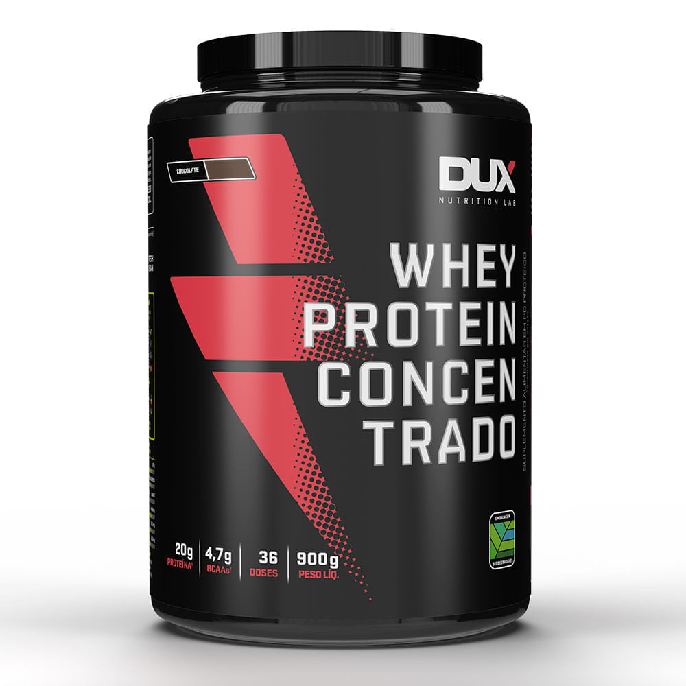 Whey Protein Concentrado Dux Nutrition Sabor Sem Sabor 900g Neutro