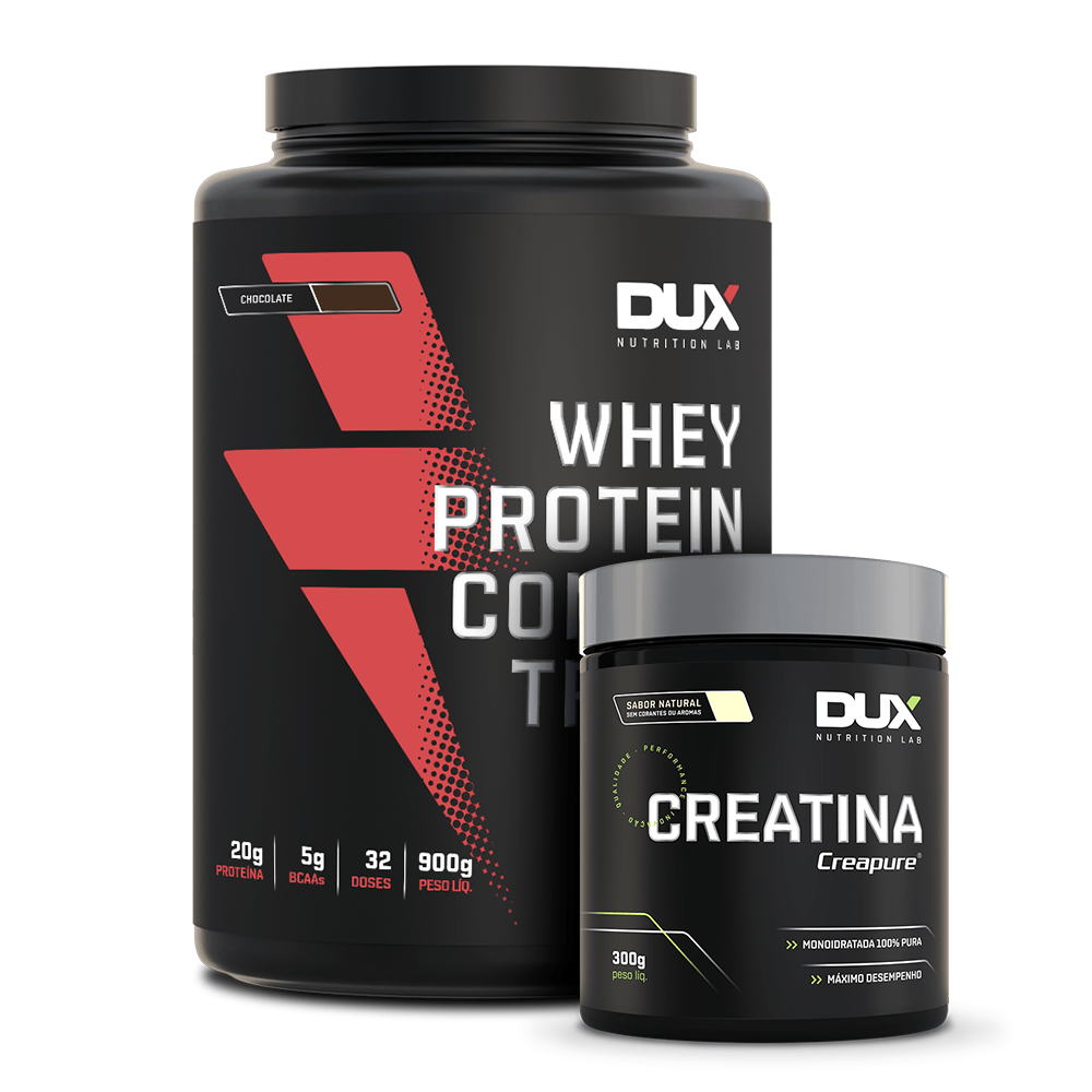 Kit Bulking Hipertrofia Creatina + Whey Doce De Leite Dux Nutrition