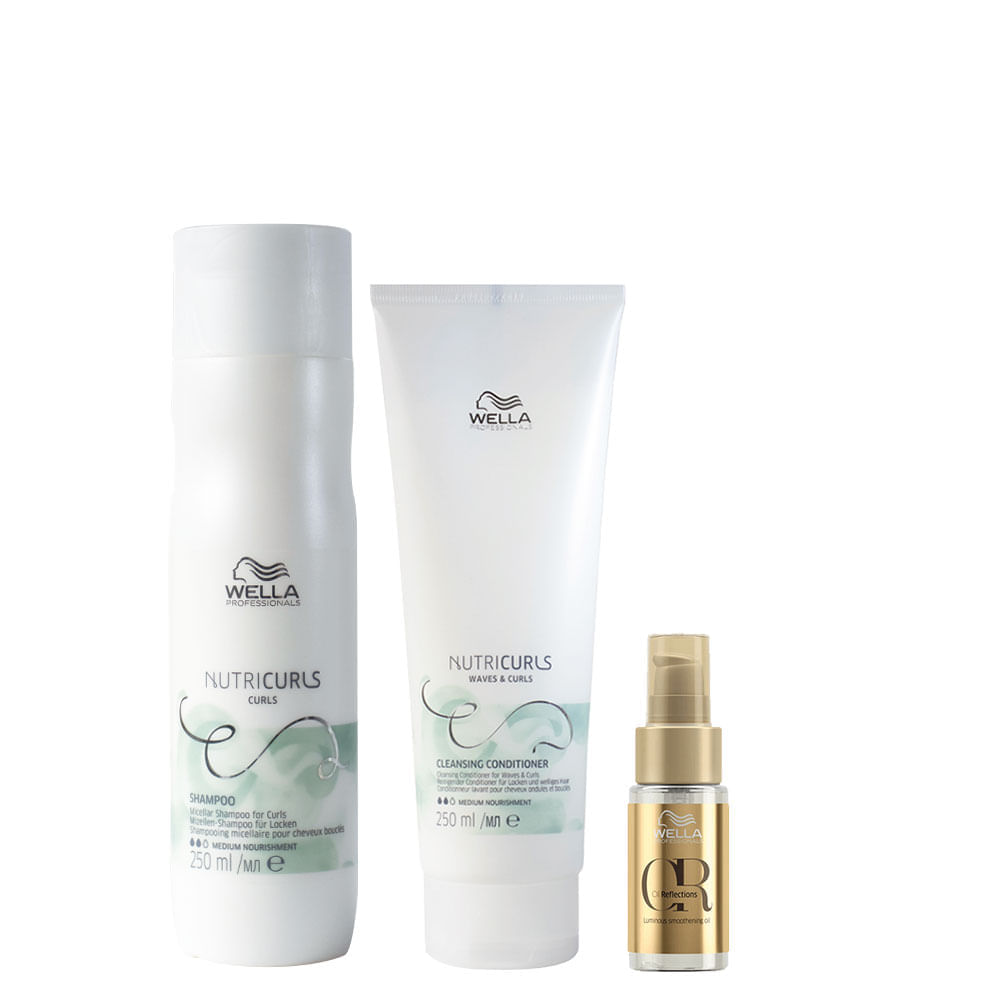 Kit Wella Professionals Nutricurls Shampoo 250 Ml + Condicionador Cowash 250 Ml + Óleo 30 Ml