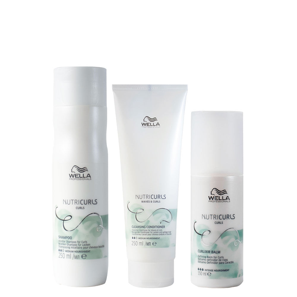 Kit Wella Professionals Nutricurls Shampoo 250 Ml + Condicionador Cowash 250 Ml + Leavein 150 Ml