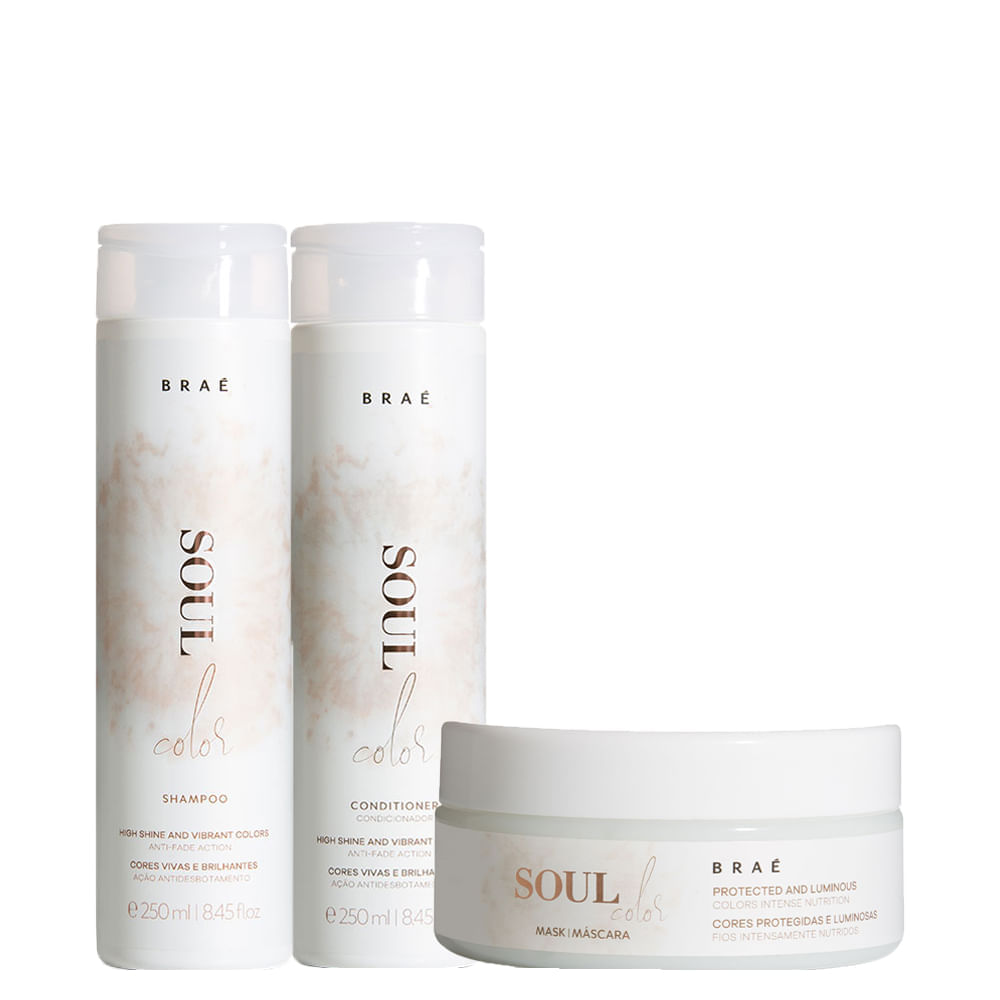 Kit Braé Soul Color Shampoo 250 Ml + Condicionador 250 Ml + Máscara De Hidratação 200 G