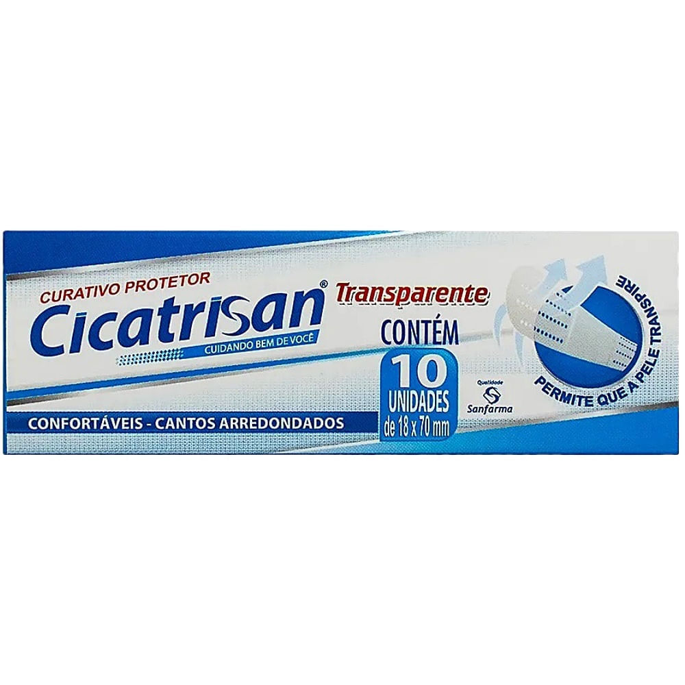Curativo Transparente Cicatrisan 18x70mm 10 Unidades Sanfarma
