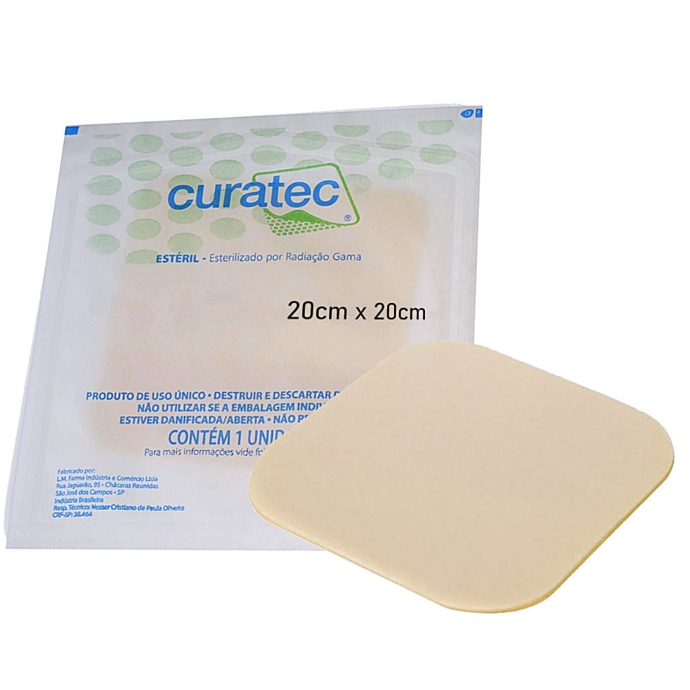 Curativo Curatec Hidrocolóide Standard 20x20cm unidade Curatec