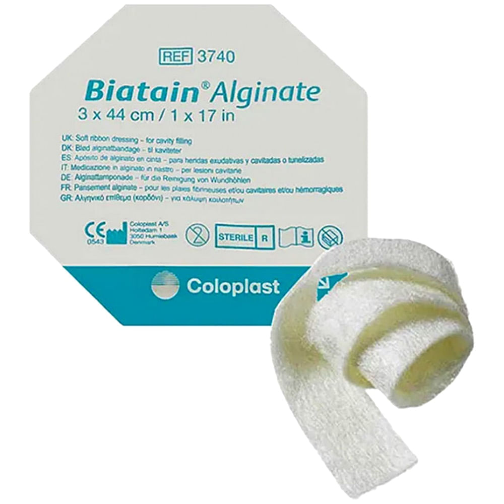 Curativo Biatain Coloplast Alginato Fita 3740 44x3cm Unidade Coloplast