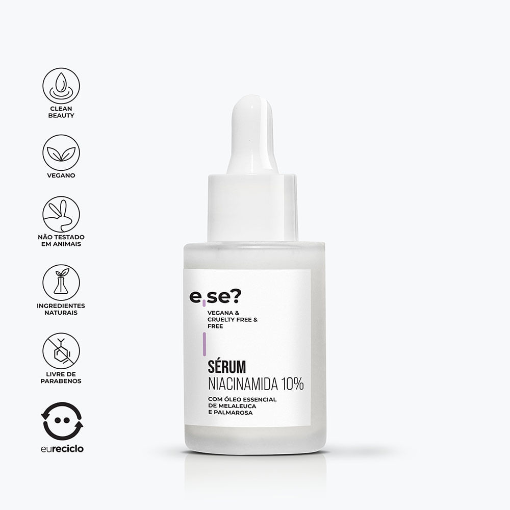 Sérum Niacinamida 10% Com Óleo Essencial De Melaleuca E Palmarosa