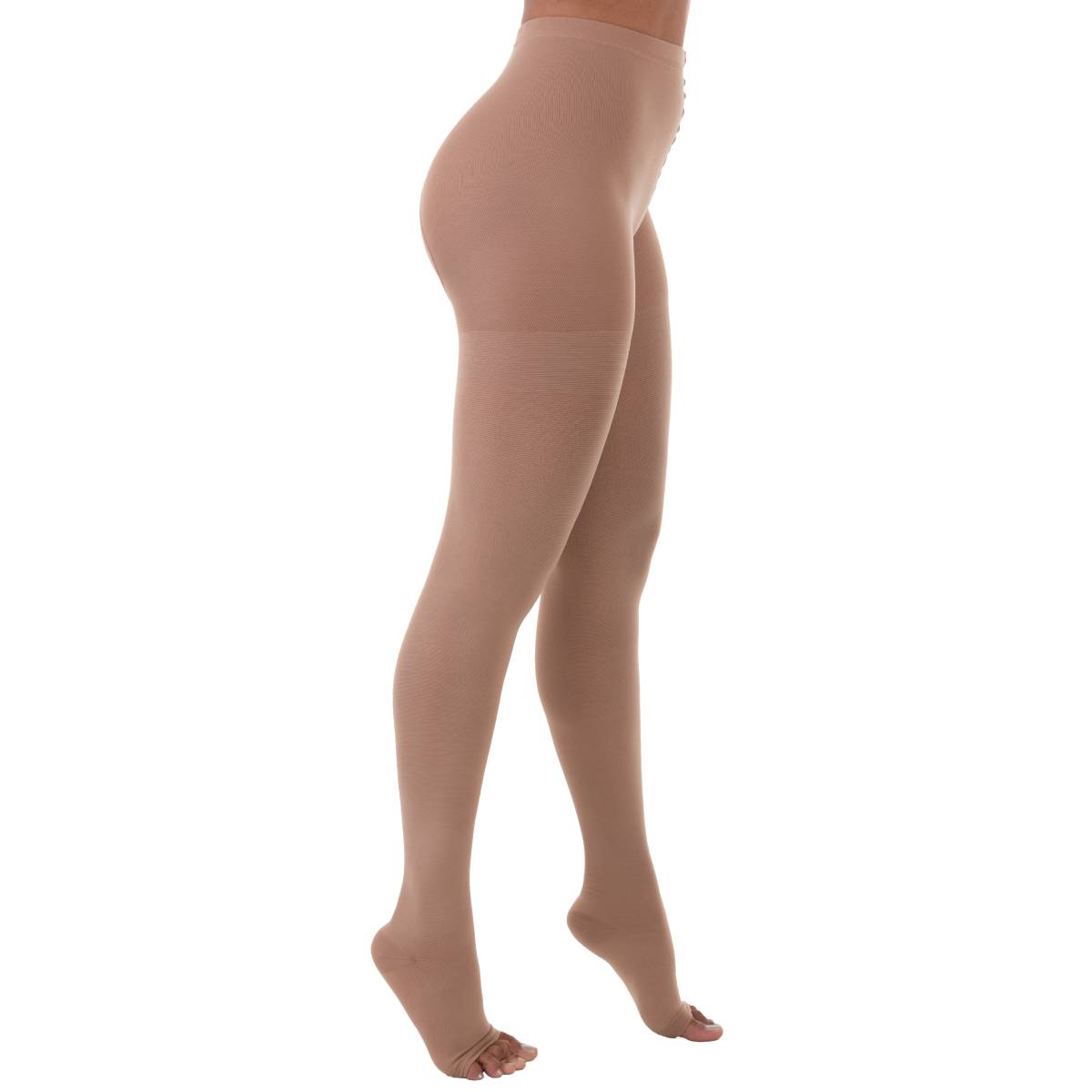 Meia-calça Comfortline Venosan - Curta - 20-30mmhg - Pé Aberto - Bege - Tamanho M