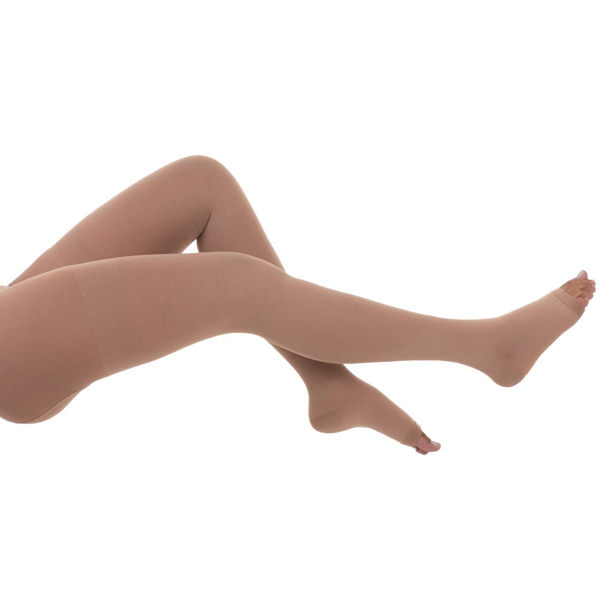 Meia-Calça Comfortline Venosan - Curta - 30-40mmHg - Pé Aberto - Bege - Tamanho M