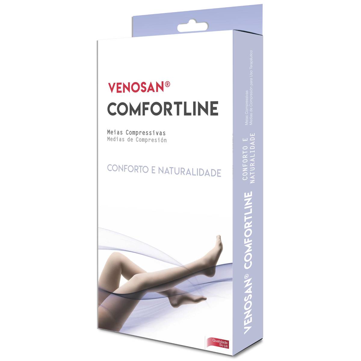 Meia-Calça Comfortline Venosan - Curta - 20-30mmHg - Pé Aberto - Bege - Tamanho M
