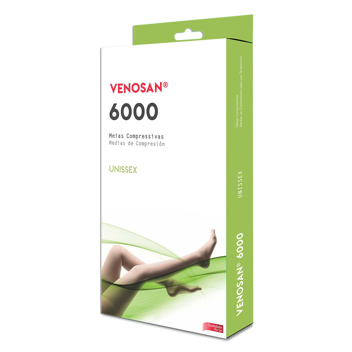 Meia de Compressão 3/4 6000 Venosan - Preta - 20-30mmHg - Pé Fechado - Tamanho G
