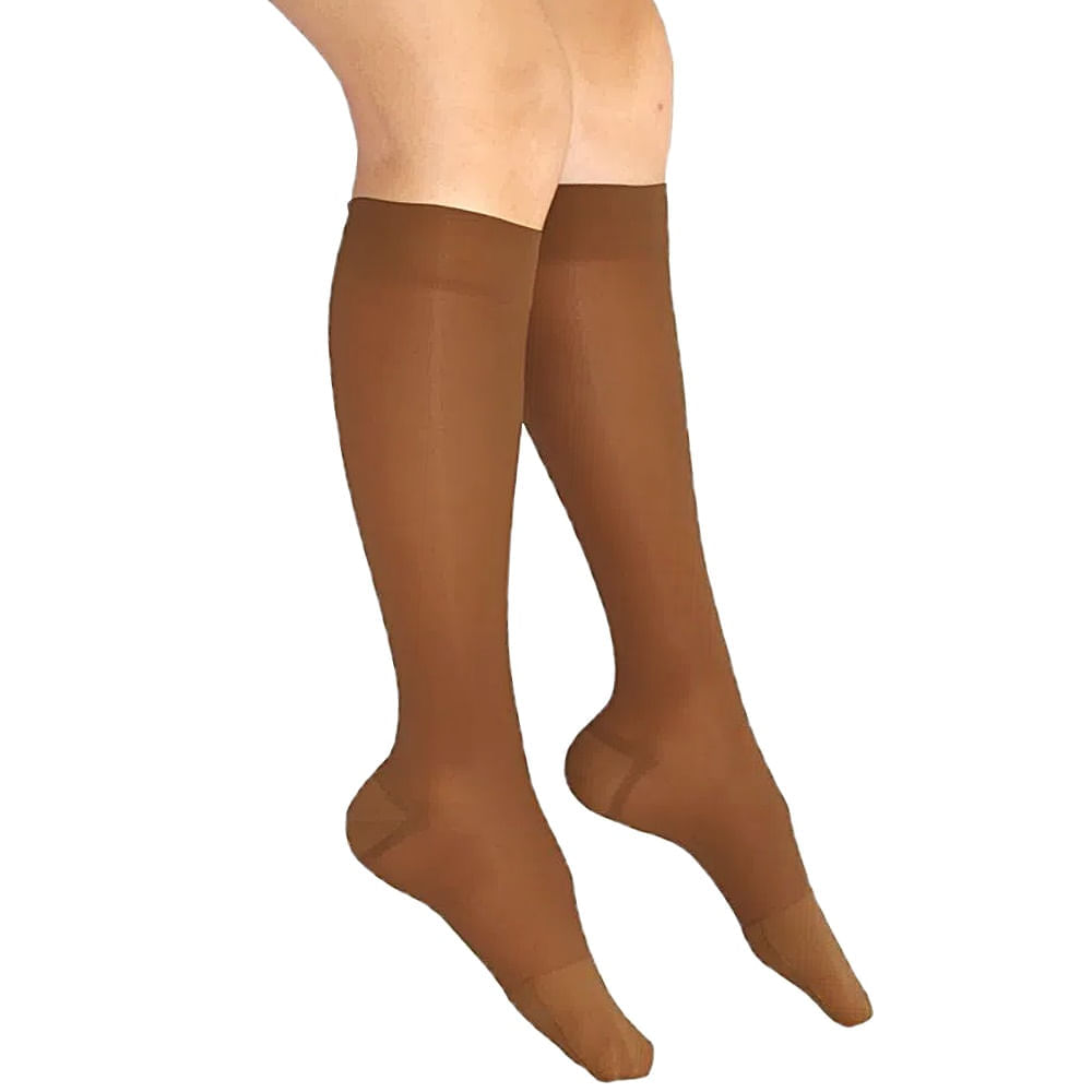 Meia De Compressão 3/4 6000 Venosan - Bronze - 20-30mmhg - Pé Fechado - Tamanho M