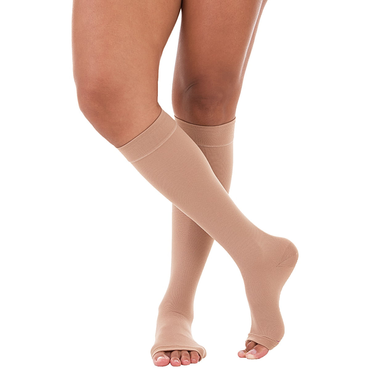 Meia De Compressão 3/4 Comfortline Cotton Venosan - Bege - 30-40mmhg - Longa - Tamanho Xxg