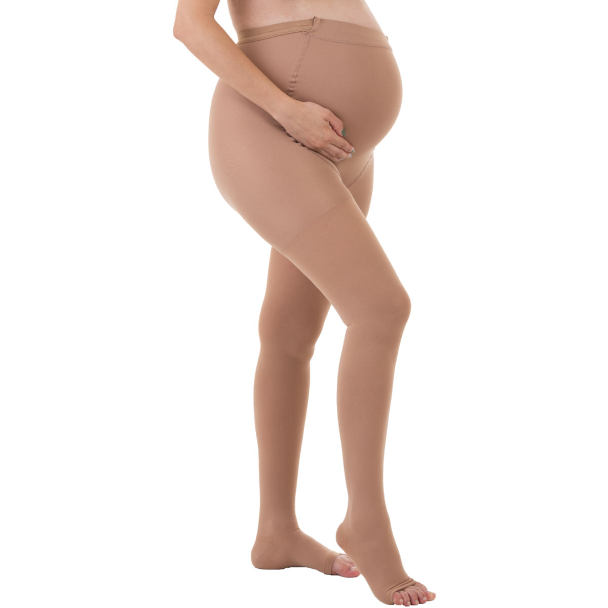 Meia-calça Gestante Ultraline 4000 Venosan - 20-30mmhg - Pé Aberto - Bege - Tamanho G