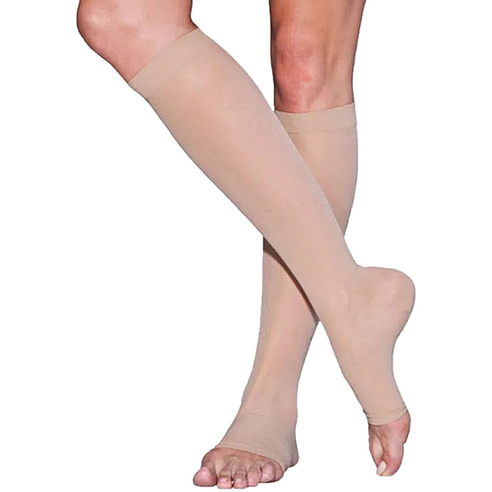 Meia 3/4 Sigvaris Ever Sheer 20-30mmhg Aberta Natural M3