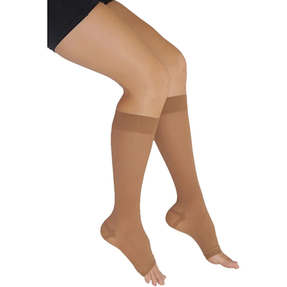 Meia 3/4 Venosan Comfortline 20-30mmhg Aberta Bege P Curta