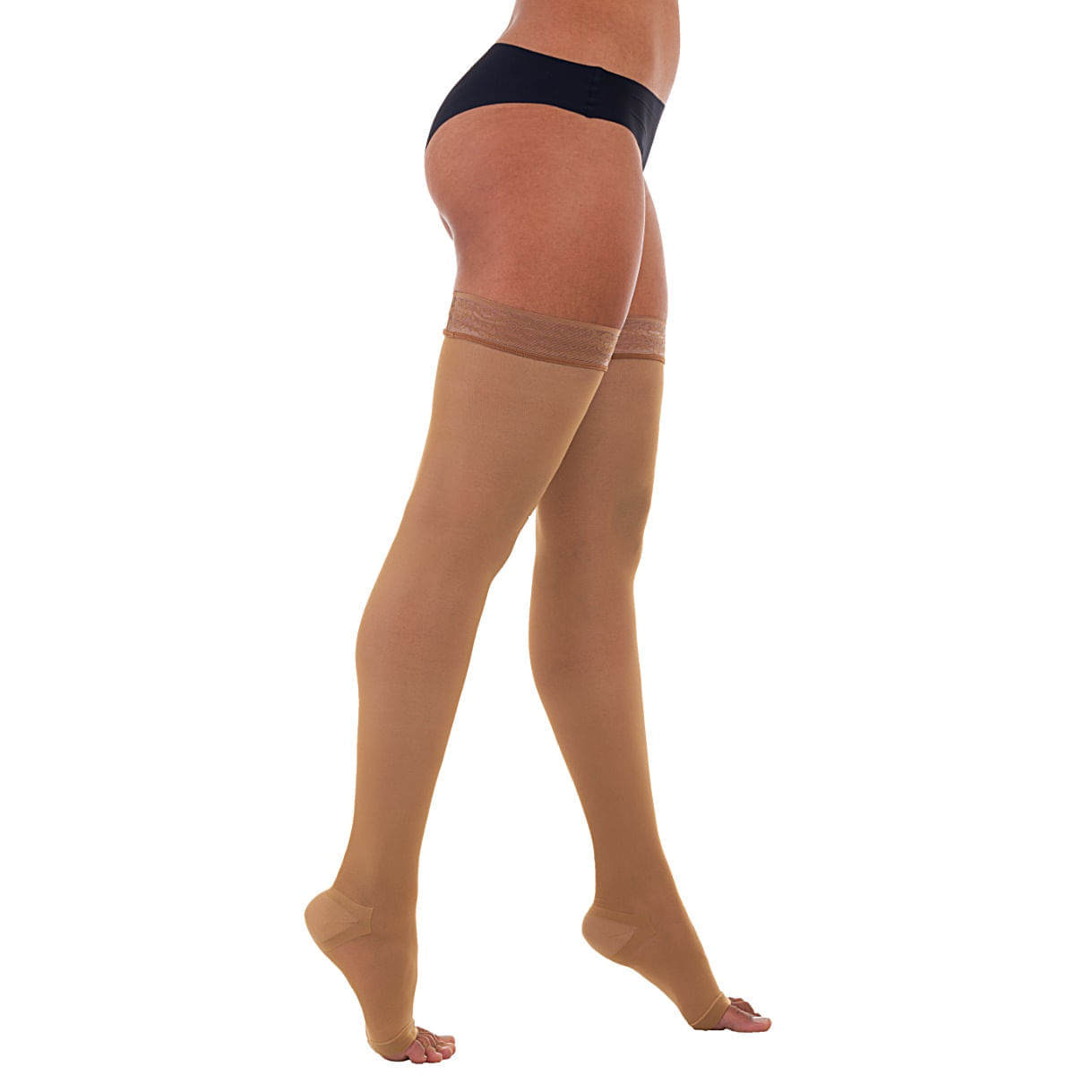 Meia de Compressão 7/8 6000 Venosan - Bronze - 20-30mmHg - Pé Aberto - Tamanho M
