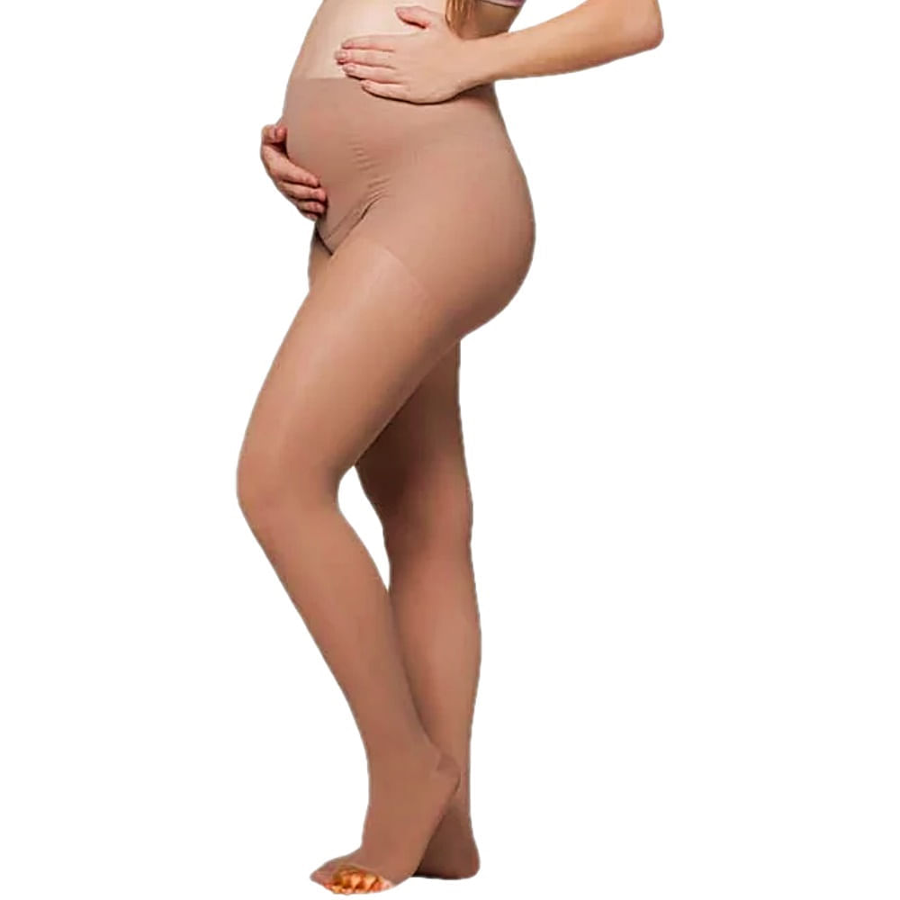 Meia-Calça Audace Maternidade 15-20mmHg Aberta Natural Tam A