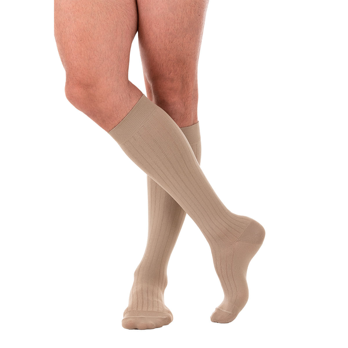 Meia de Compressão 3/4 Supportline Soft Venosan - Cáqui - 18-22mmHg - Pé Fechado - Tamanho M