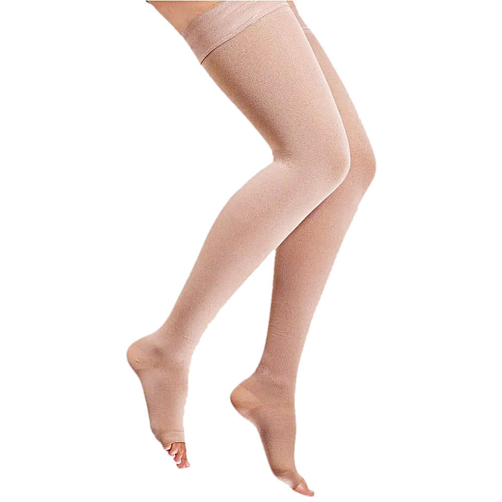 Meia 7/8 Venosan Comfortline 30-40mmHg Aberta Bege M Longa