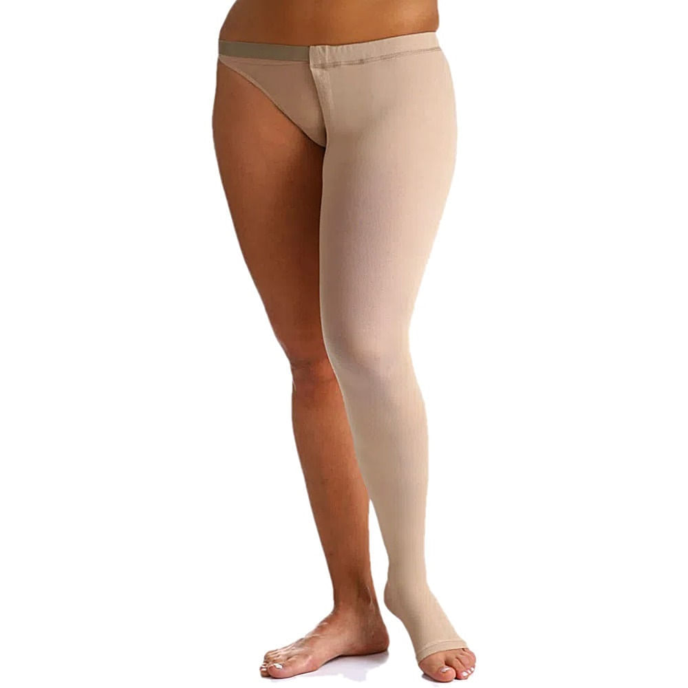 Meia 7/8 Cinta Sigvaris 30-40mmHg Aberta Natural Esquerdo G3