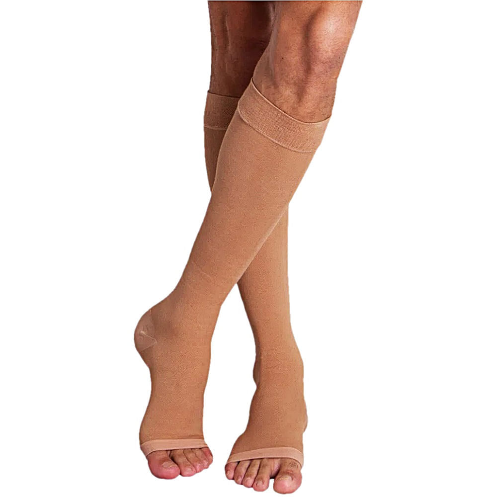 Meia De Compressão 3/4 Comfortline Cotton Venosan - Bege - 20-30mmhg - Longa - Tamanho Xg