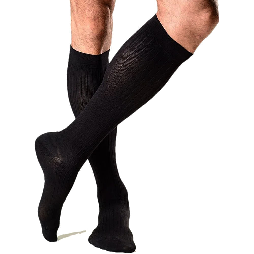 Meia 3/4 Masculina Actitud 15-20mmhg Fechada Preta Tam G