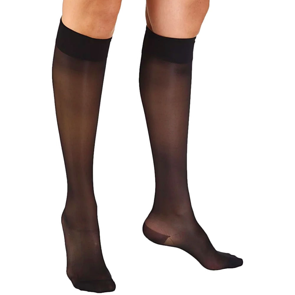 Meia 3/4 Sigvaris Audace 15-20mmhg Preto Fechada M