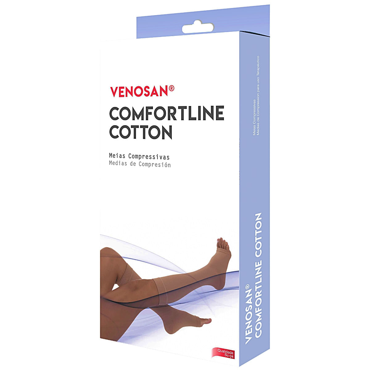 Meia de Compressão 3/4 Comfortline Cotton Venosan - Bege - 20-30mmHg - Longa - Tamanho XXG