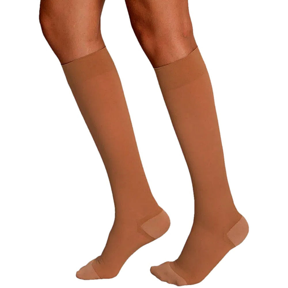 Meia De Compressão 3/4 6000 Venosan - Bronze - 20-30mmhg - Pé Fechado - Tamanho G