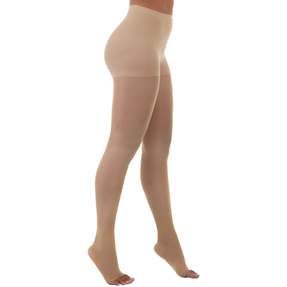 Meia-calça 6000 Venosan - 20-30mmhg - Pé Aberto - Bege - Tamanho P
