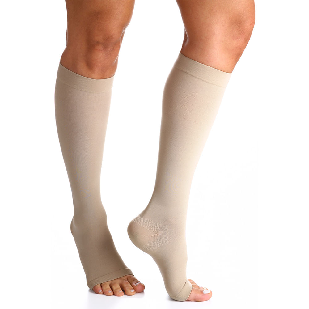 Meia 3/4 Select Comfort Premium 30-40mmhg Natural Aberta P3