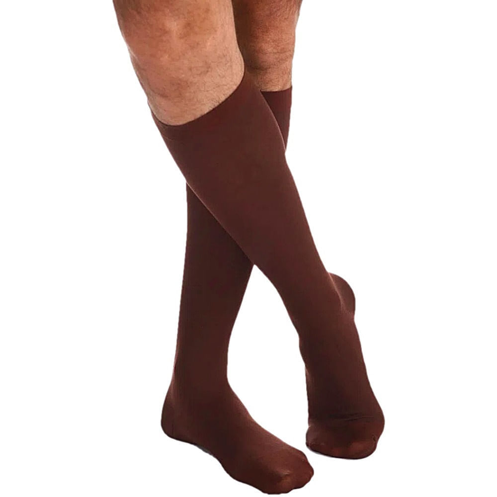 Meia 3/4 Sigvaris Cotton Comfort 20-30mmhg Fechada Marromxg2