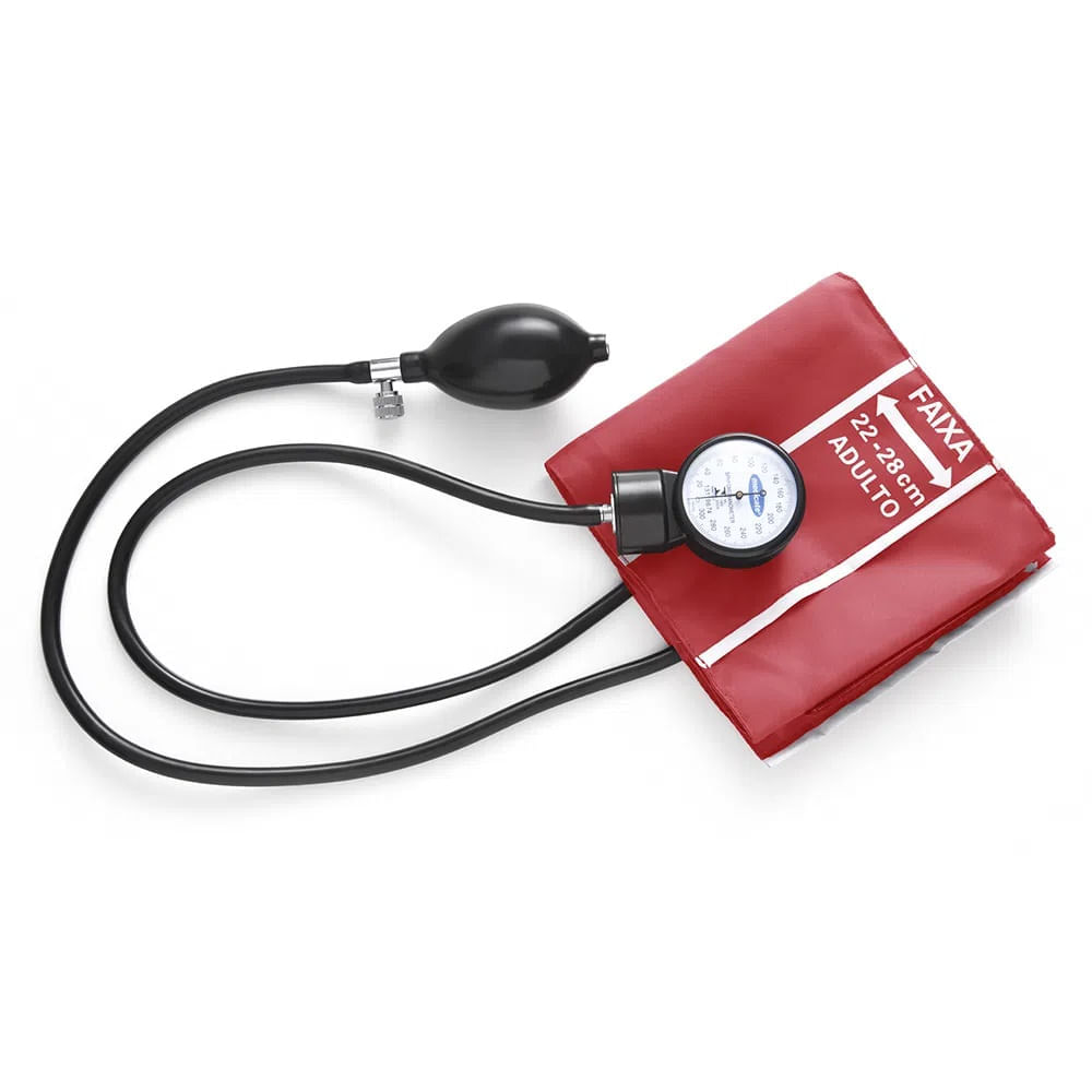 Aparelho de Pressão Medicate Velcro Adulto Vermelho