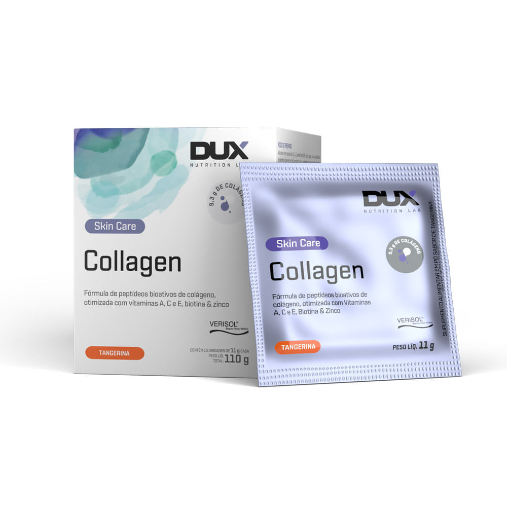 Collagen Capim Tangerina Dux Nutrition 10 Sachês Com 11g Cada