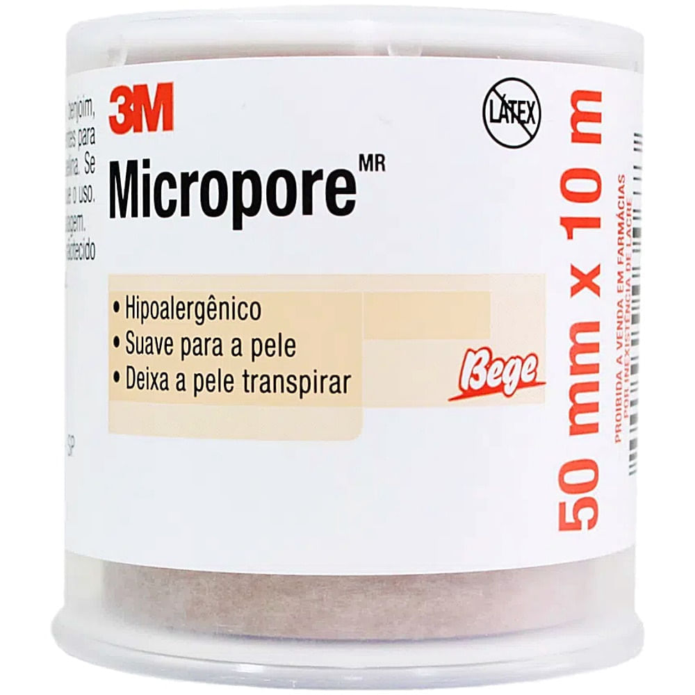 Fita Médica Micropore 3M 1533 Bege 50mmx10m unidade