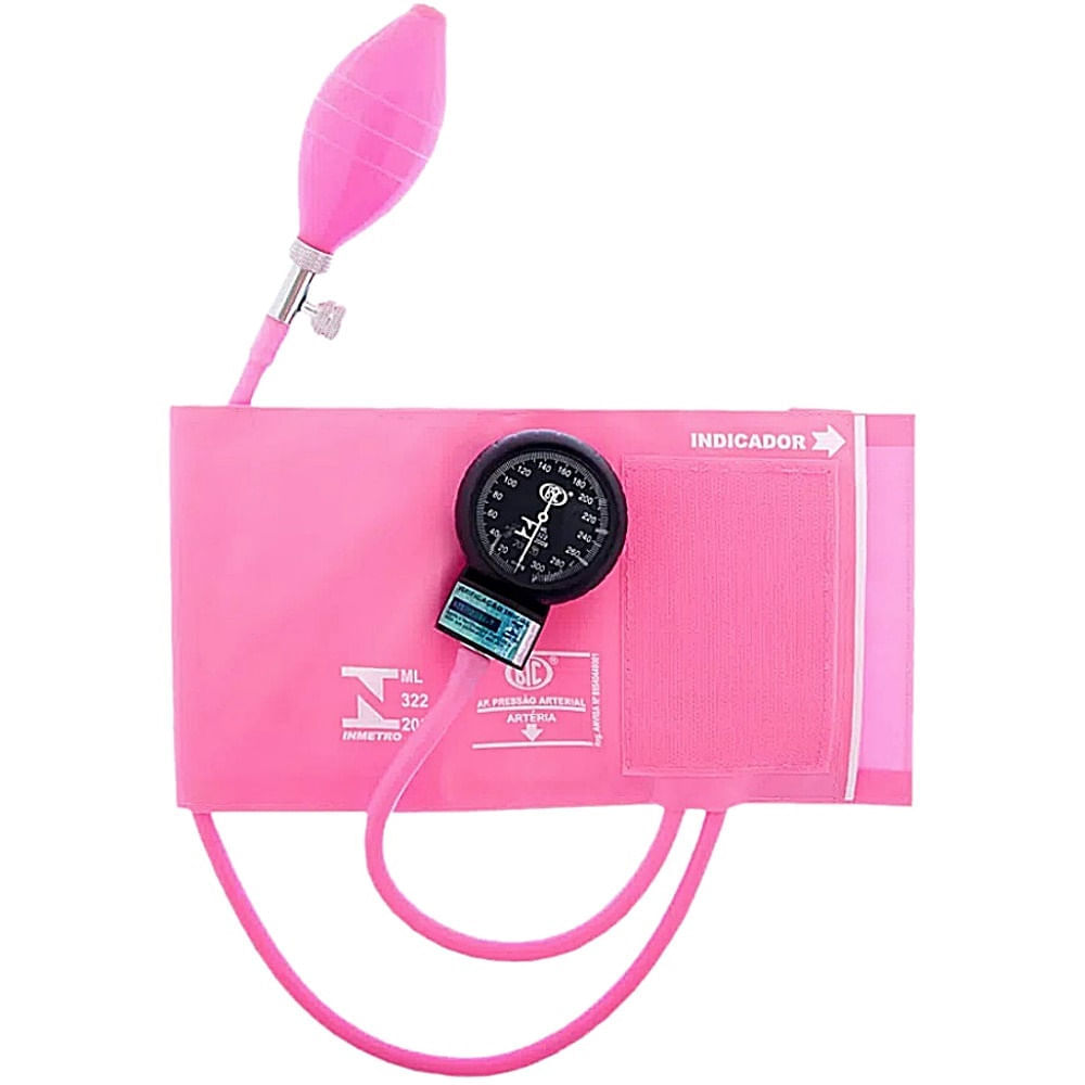 Aparelho De Pressão Bic Ap0331 Rosa Nylon/velcro