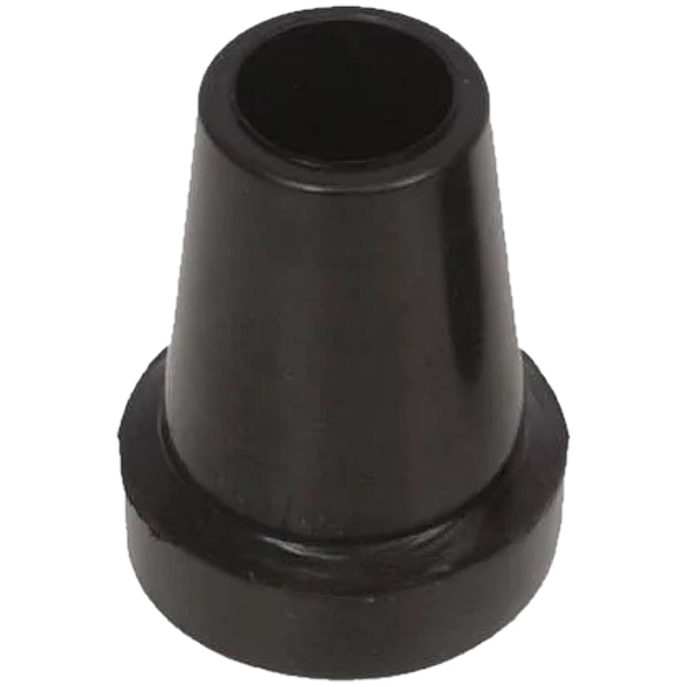 Ponteira 1" Curta Borracha Para Muleta Canadense Preta Unidade