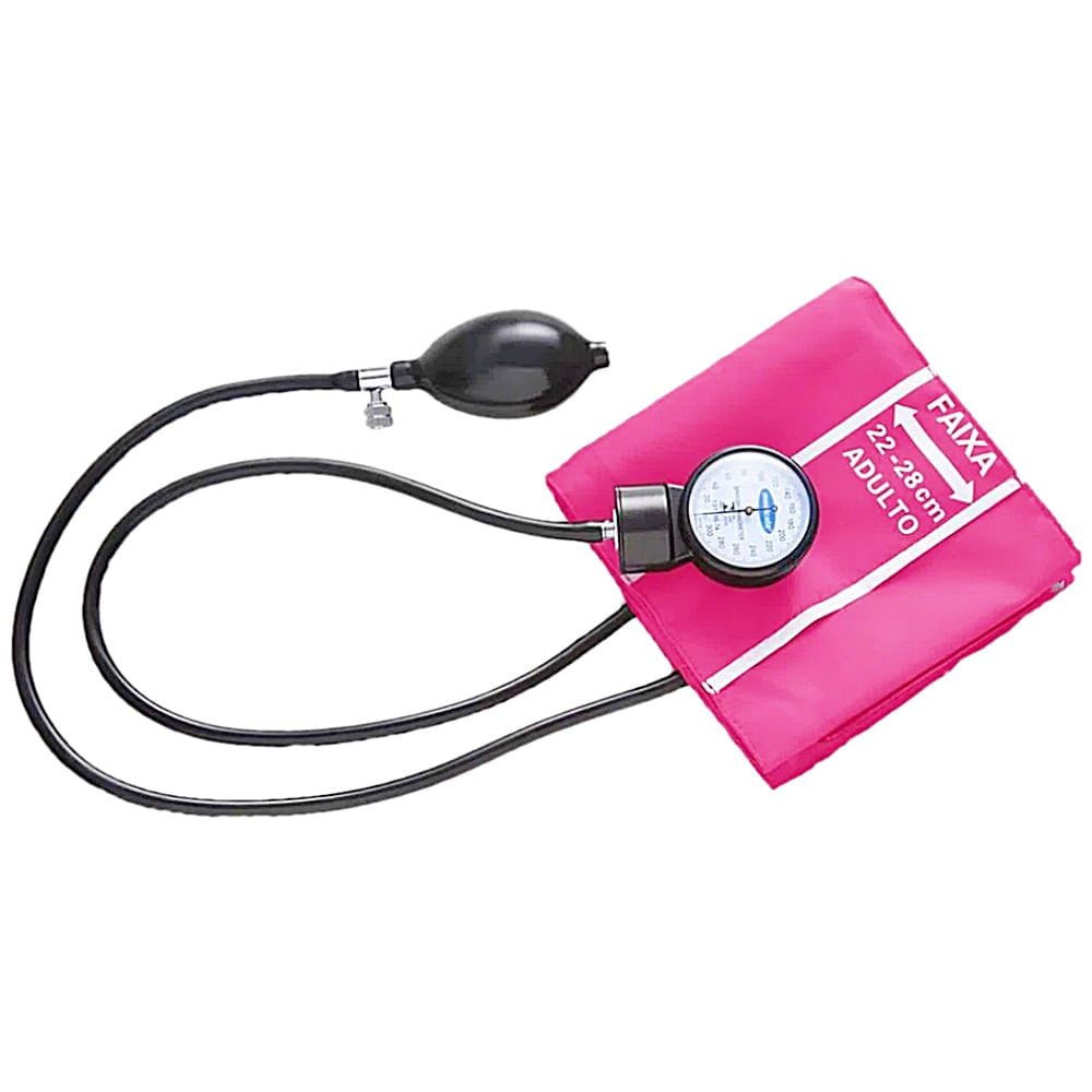 Aparelho De Pressão Medicate Velcro Adulto Rosa