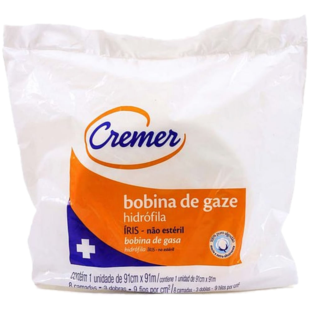 Bobina Gaze Hidrófila Cremer Íris 9 Fios 91cmx91m Unidade