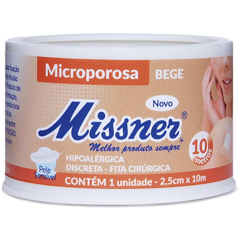 Fita Microporosa Missner Bege 2.5cmx10m Unidade