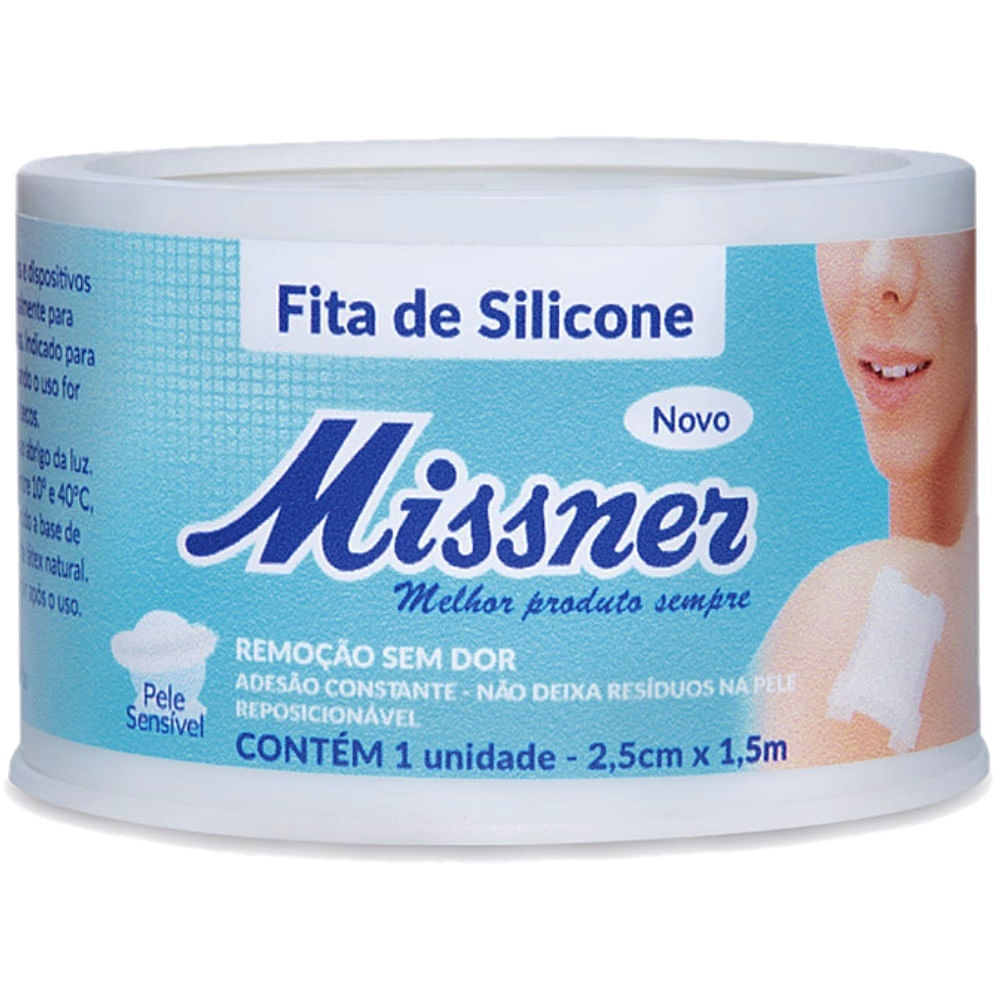 Fita de Silicone Missner Hipoalérgica 2.5cmx1.5m unidade